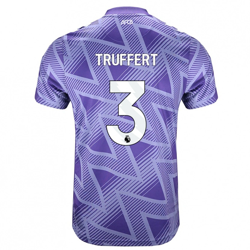 Danxen Herren Adrien Truffert #3 Blassesviolett Rot Weiß Auswärtstrikot Trikot 2026/27 T-Shirt Österreich