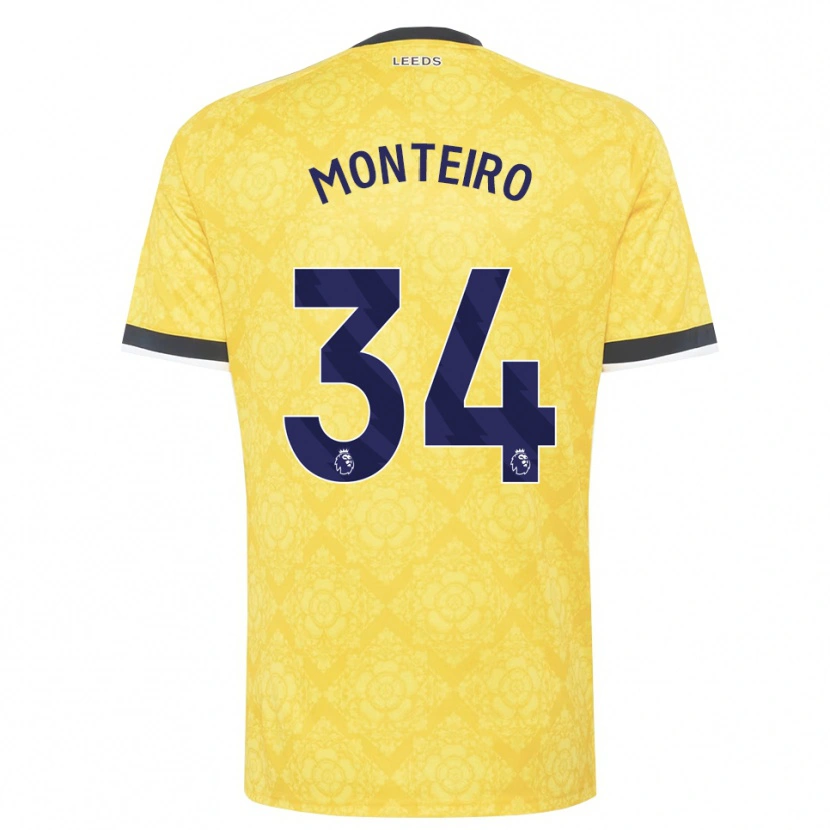 Danxen Herren Diogo Monteiro #34 Gelb Weiß Schwarz Auswärtstrikot Trikot 2026/27 T-Shirt Österreich