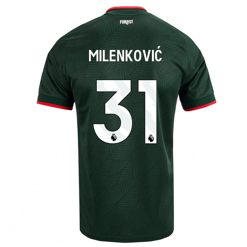 Danxen Herren Nikola Milenković #31 Dunkelgrün Rot Auswärtstrikot Trikot 2026/27 T-Shirt Österreich