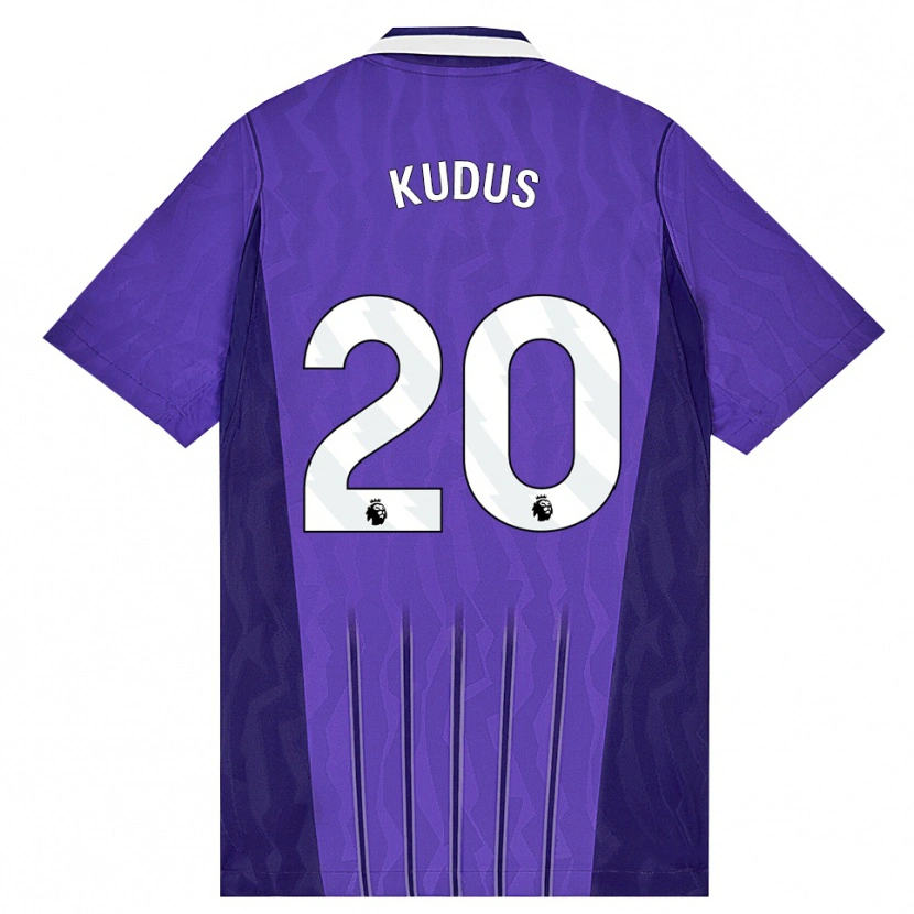 Danxen Herren Mohammed Kudus #20 Violett Weiß Ausweichtrikot Trikot 2026/27 T-Shirt Österreich