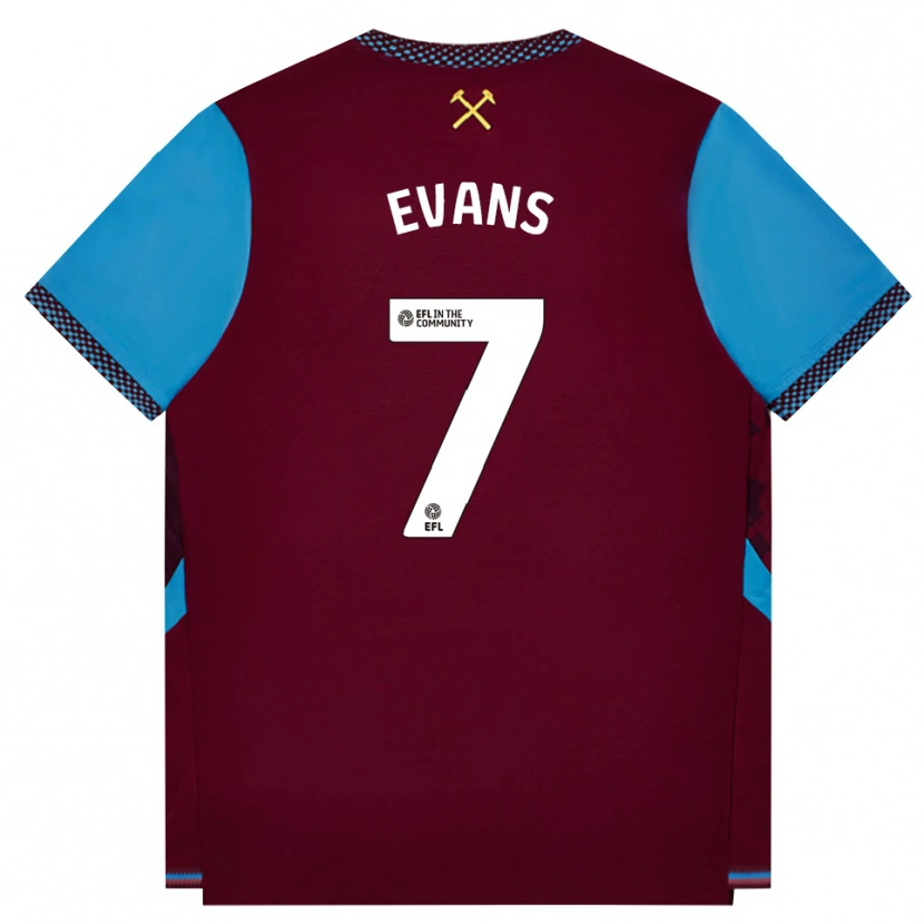 Danxen Damen Lisa Evans #7 Burgund Kornblumenblau Heimtrikot Trikot 2026/27 T-Shirt Österreich