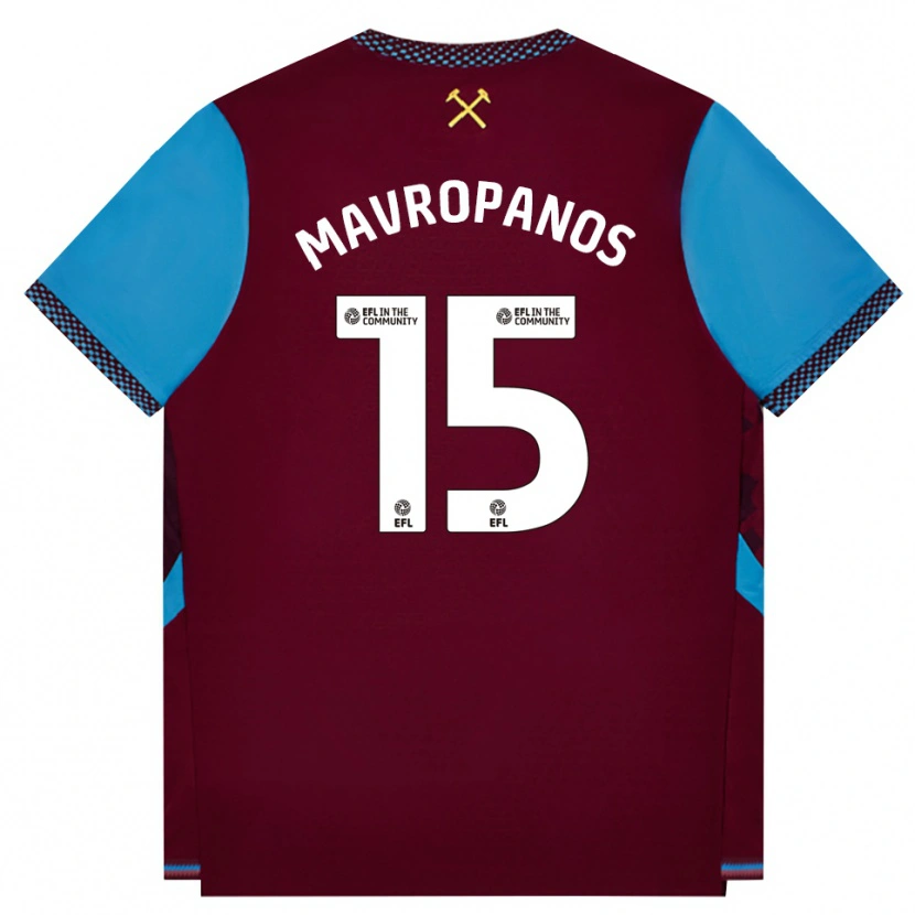 Danxen Damen Konstantinos Mavropanos #15 Burgund Kornblumenblau Heimtrikot Trikot 2026/27 T-Shirt Österreich