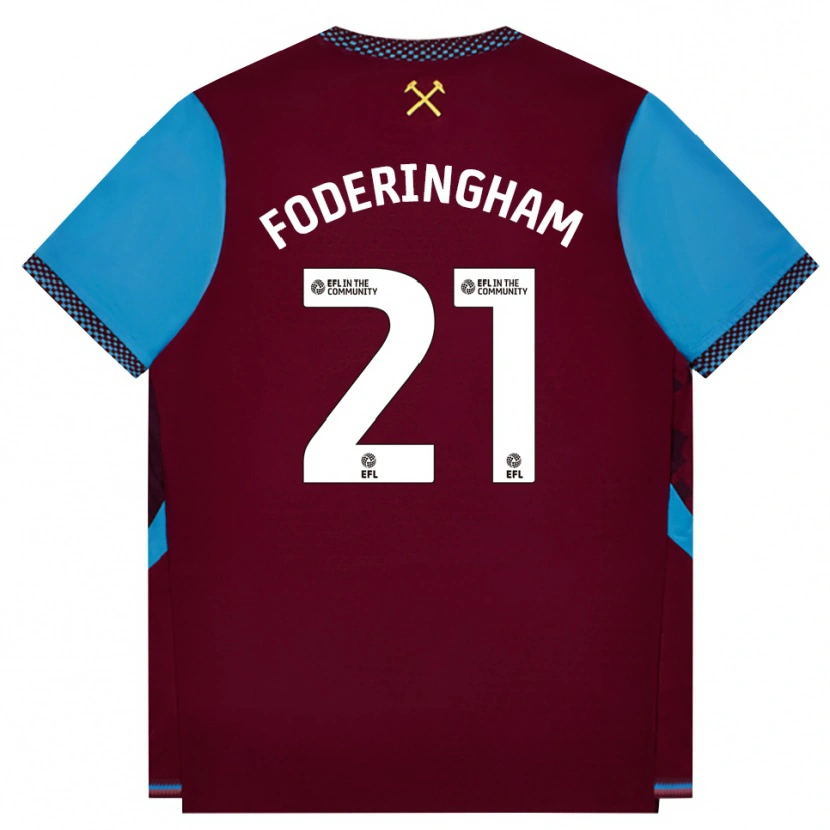 Danxen Damen Wes Foderingham #21 Burgund Kornblumenblau Heimtrikot Trikot 2026/27 T-Shirt Österreich
