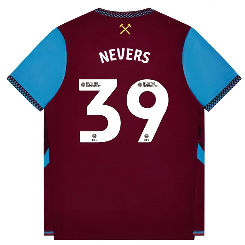 Danxen Damen Thierry Nevers #39 Burgund Kornblumenblau Heimtrikot Trikot 2026/27 T-Shirt Österreich