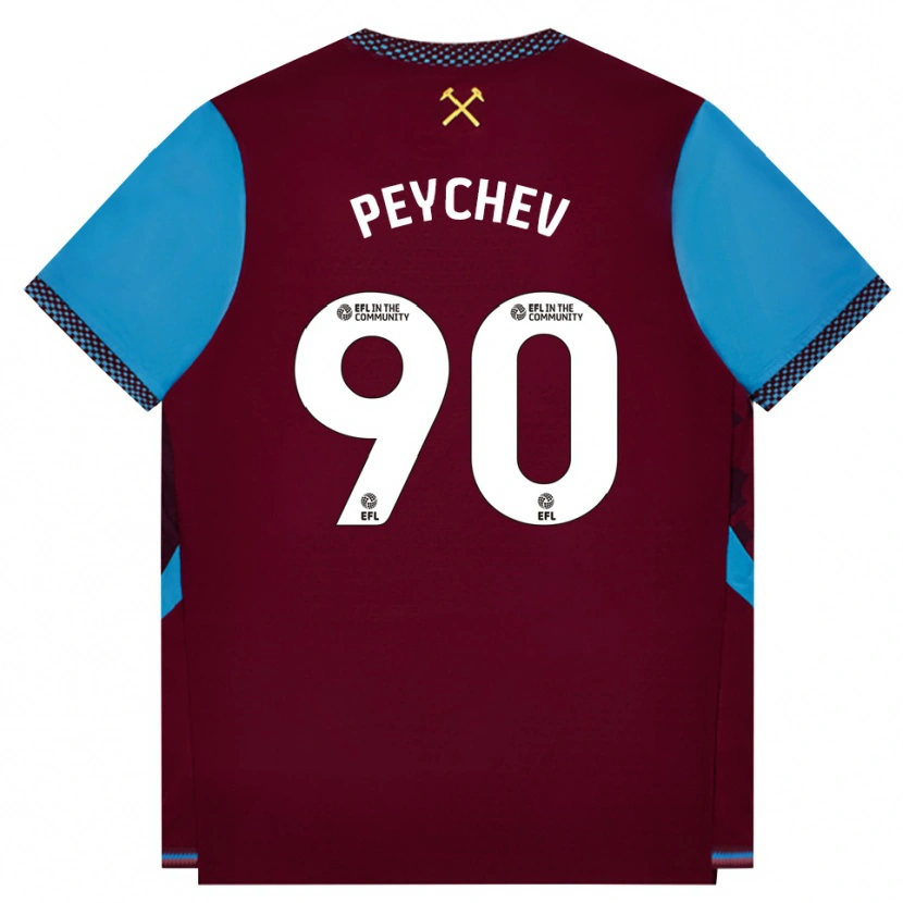 Danxen Damen Martin Peychev #90 Burgund Kornblumenblau Heimtrikot Trikot 2026/27 T-Shirt Österreich