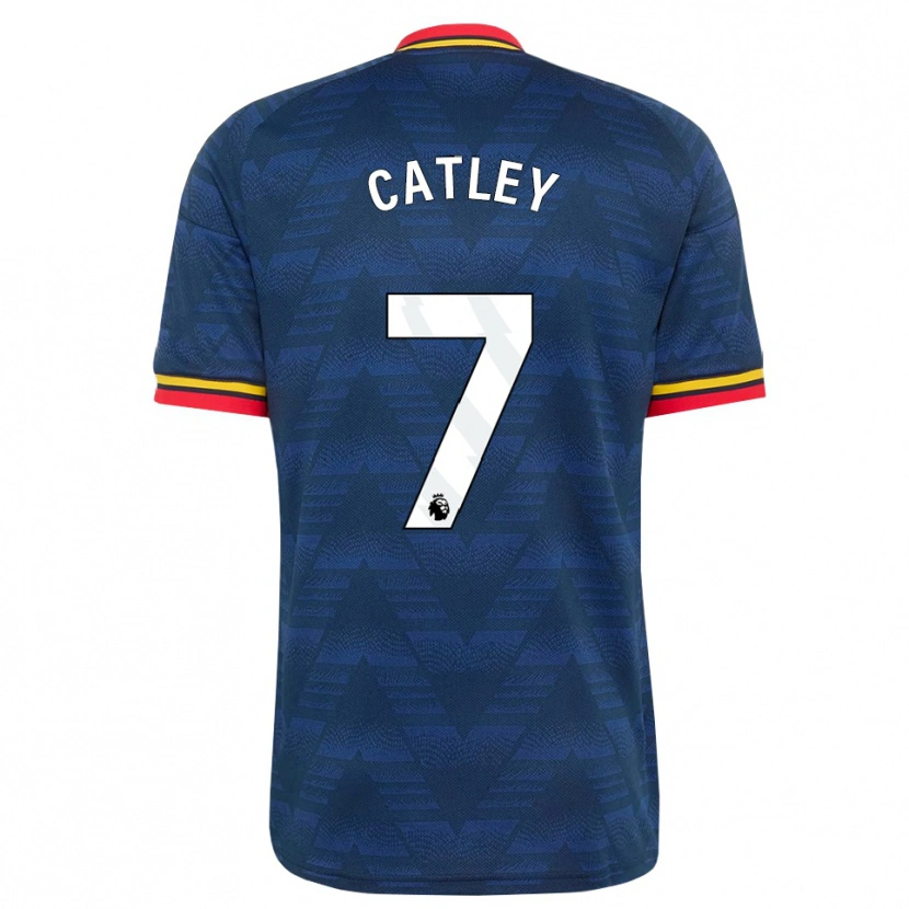 Danxen Damen Stephanie Catley #7 Mitternachtsblau Gelb Rot Auswärtstrikot Trikot 2026/27 T-Shirt Österreich