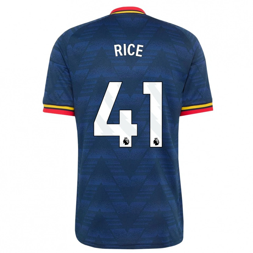 Danxen Damen Declan Rice #41 Mitternachtsblau Gelb Rot Auswärtstrikot Trikot 2026/27 T-Shirt Österreich