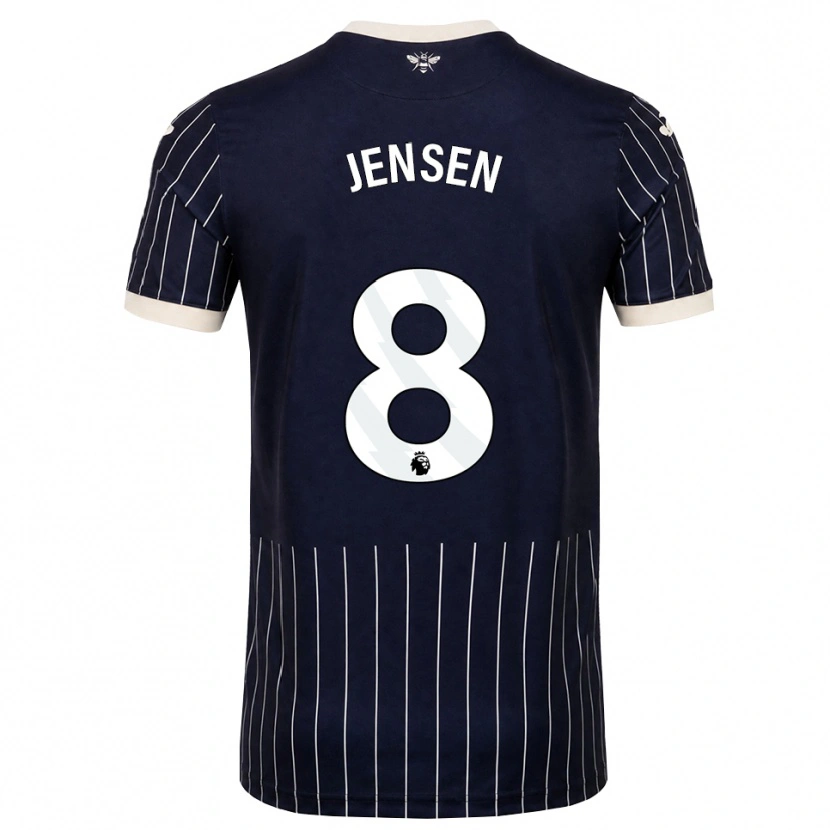 Danxen Damen Mathias Jensen #8 Schwarz Weiß Auswärtstrikot Trikot 2026/27 T-Shirt Österreich