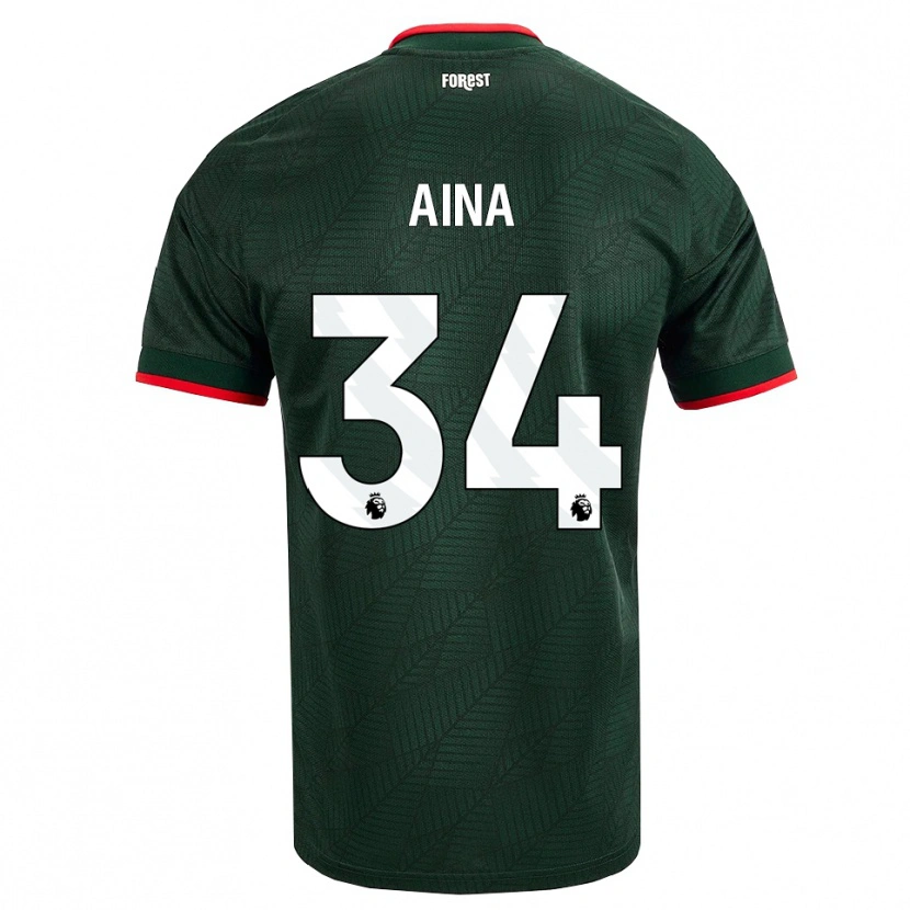 Danxen Damen Ola Aina #34 Dunkelgrün Rot Auswärtstrikot Trikot 2026/27 T-Shirt Österreich
