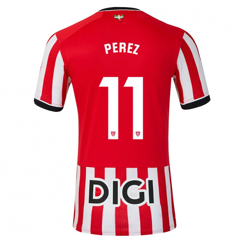 Danxen Kinder Adrián Pérez #11 Rot Schwarz Weiß Heimtrikot Trikot 2026/27 T-Shirt Österreich