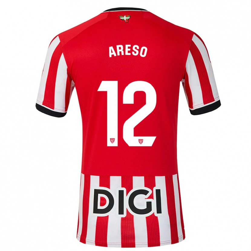 Danxen Kinder Jesús Areso #12 Rot Schwarz Weiß Heimtrikot Trikot 2026/27 T-Shirt Österreich