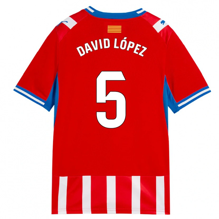 Danxen Kinder David López #5 Rot Weiß Himmelblau Heimtrikot Trikot 2026/27 T-Shirt Österreich
