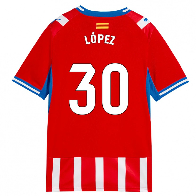 Danxen Kinder Pau López #30 Rot Weiß Himmelblau Heimtrikot Trikot 2026/27 T-Shirt Österreich