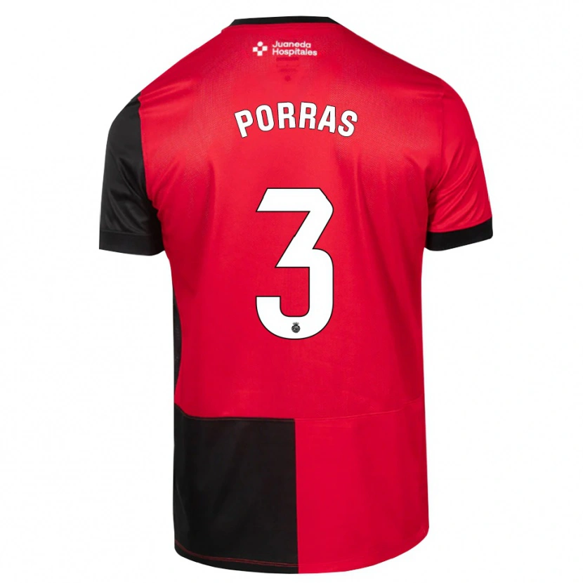 Danxen Kinder Jordi Porras #3 Schwarz Rot Weiß Heimtrikot Trikot 2026/27 T-Shirt Österreich