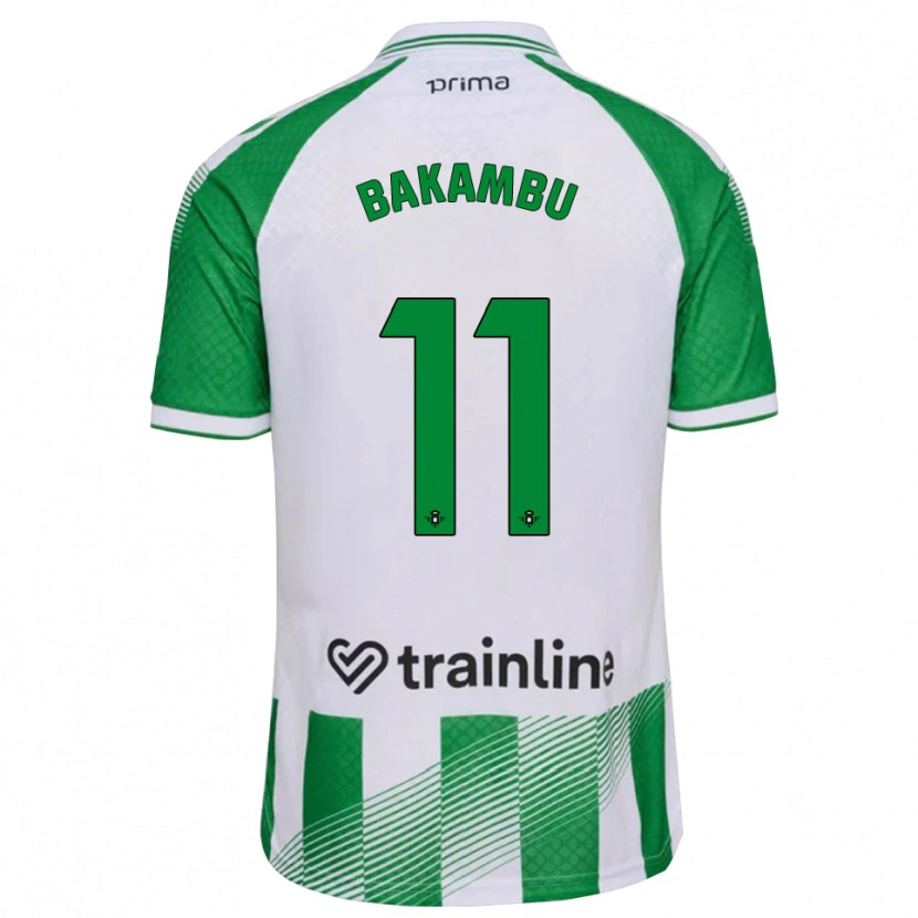 Danxen Kinder Cedric Bakambu #11 Hellgrün Schwarz Weiß Heimtrikot Trikot 2026/27 T-Shirt Österreich