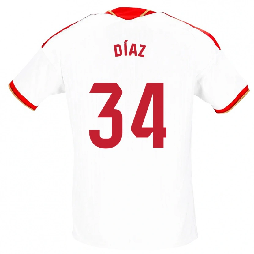 Danxen Kinder Mario Díaz #34 Weiß Rot Heimtrikot Trikot 2026/27 T-Shirt Österreich