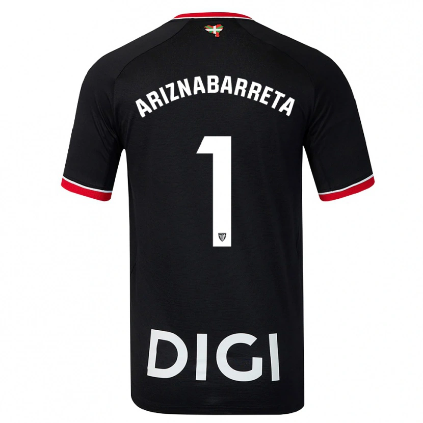 Danxen Kinder Oier Ariznabarreta #1 Schwarz Weiß Rot Auswärtstrikot Trikot 2026/27 T-Shirt Österreich