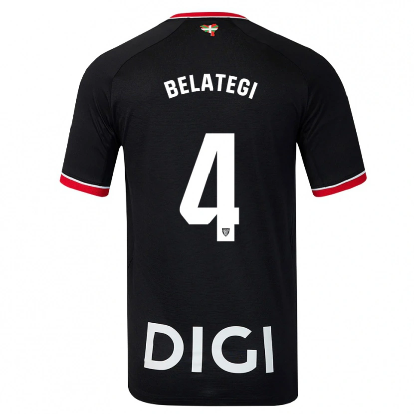 Danxen Kinder Danel Belategi #4 Schwarz Weiß Rot Auswärtstrikot Trikot 2026/27 T-Shirt Österreich