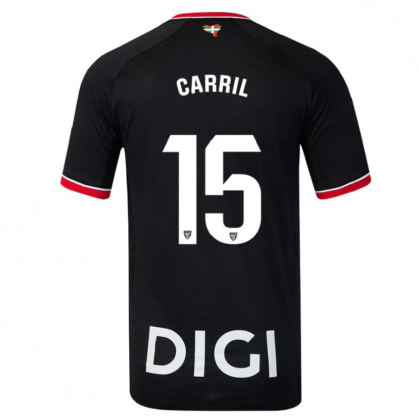 Danxen Kinder Álex Carril #15 Schwarz Weiß Rot Auswärtstrikot Trikot 2026/27 T-Shirt Österreich