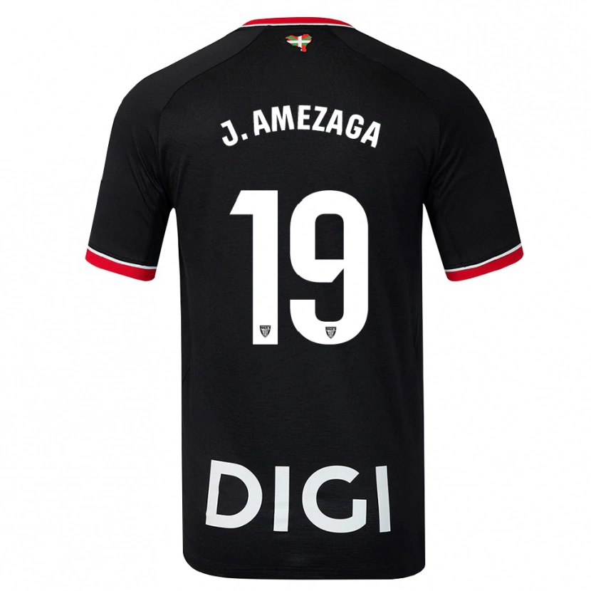 Danxen Kinder Jone Amezaga #19 Schwarz Weiß Rot Auswärtstrikot Trikot 2026/27 T-Shirt Österreich