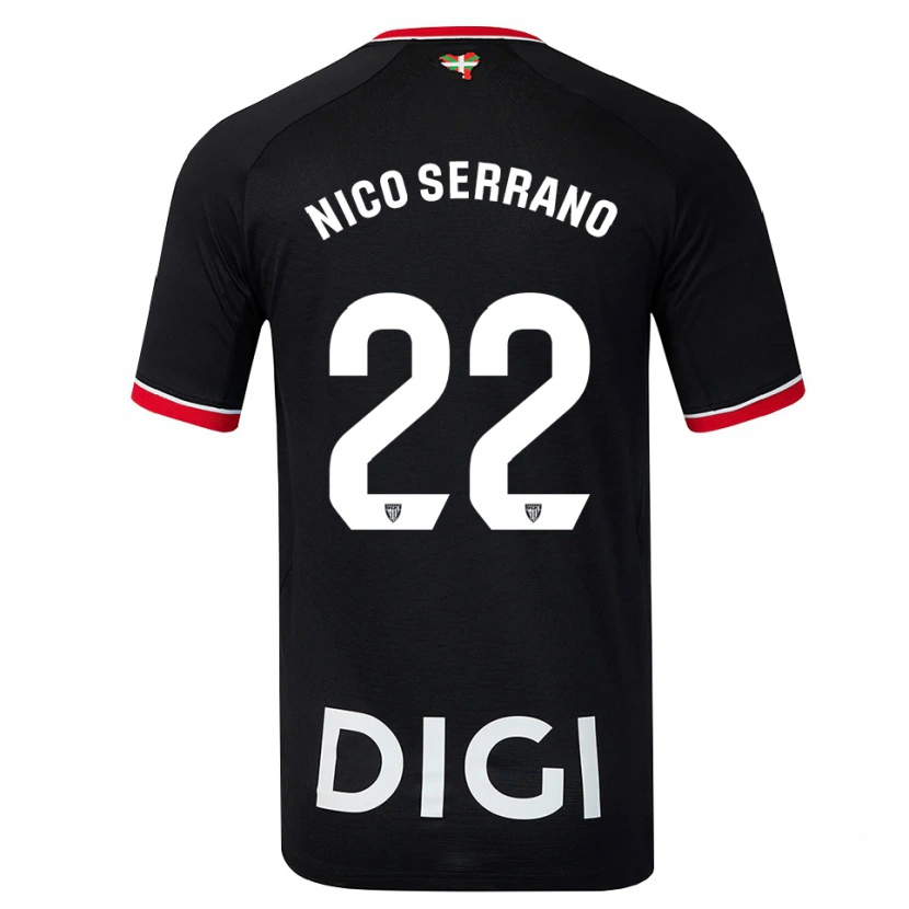 Danxen Kinder Nico Serrano #22 Schwarz Weiß Rot Auswärtstrikot Trikot 2026/27 T-Shirt Österreich
