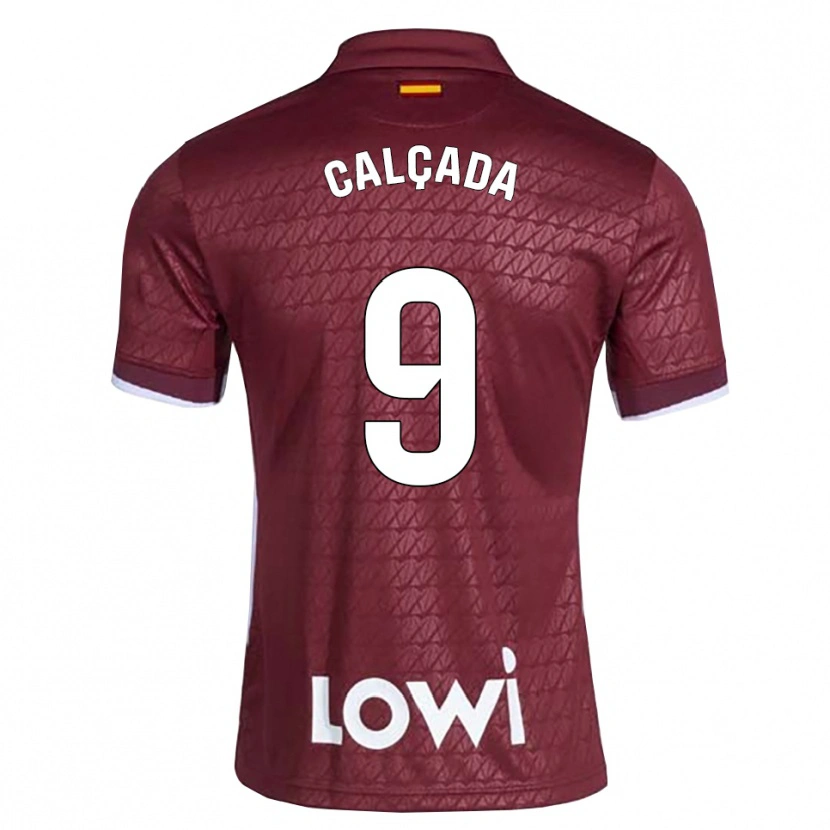 Danxen Kinder Gonzalo Calçada #9 Dunkelrot Weiß Auswärtstrikot Trikot 2026/27 T-Shirt Österreich
