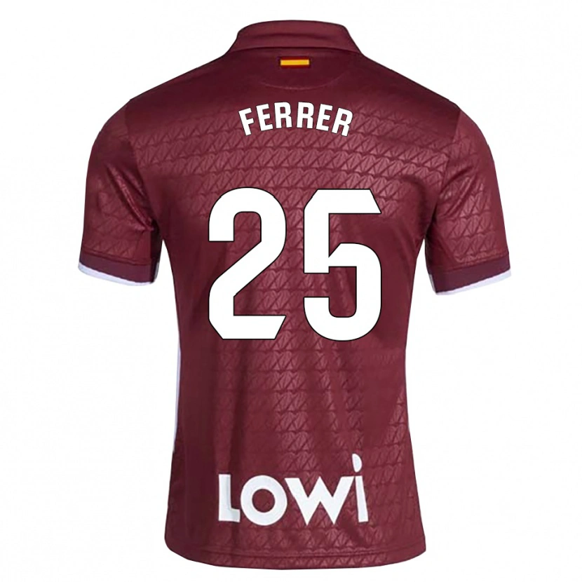 Danxen Kinder Diego Ferrer #25 Dunkelrot Weiß Auswärtstrikot Trikot 2026/27 T-Shirt Österreich