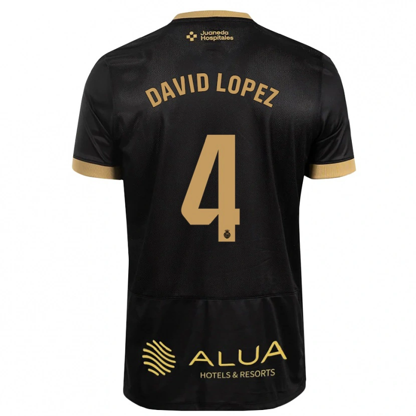 Danxen Kinder David López #4 Schwarz Sandbraun Burly Wood Auswärtstrikot Trikot 2026/27 T-Shirt Österreich
