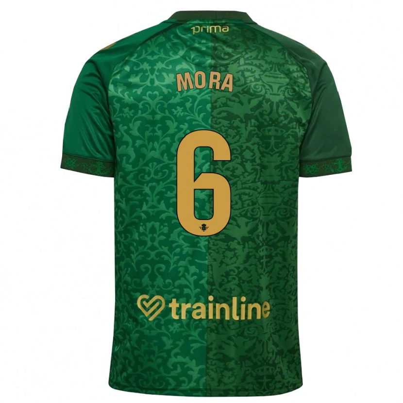 Danxen Kinder Marcos Mora #6 Waldgrün Dunkelgoldrute Auswärtstrikot Trikot 2026/27 T-Shirt Österreich