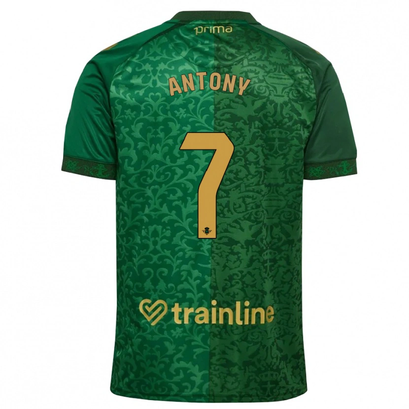 Danxen Kinder Antony Matheus Dos Santos #7 Waldgrün Dunkelgoldrute Auswärtstrikot Trikot 2026/27 T-Shirt Österreich