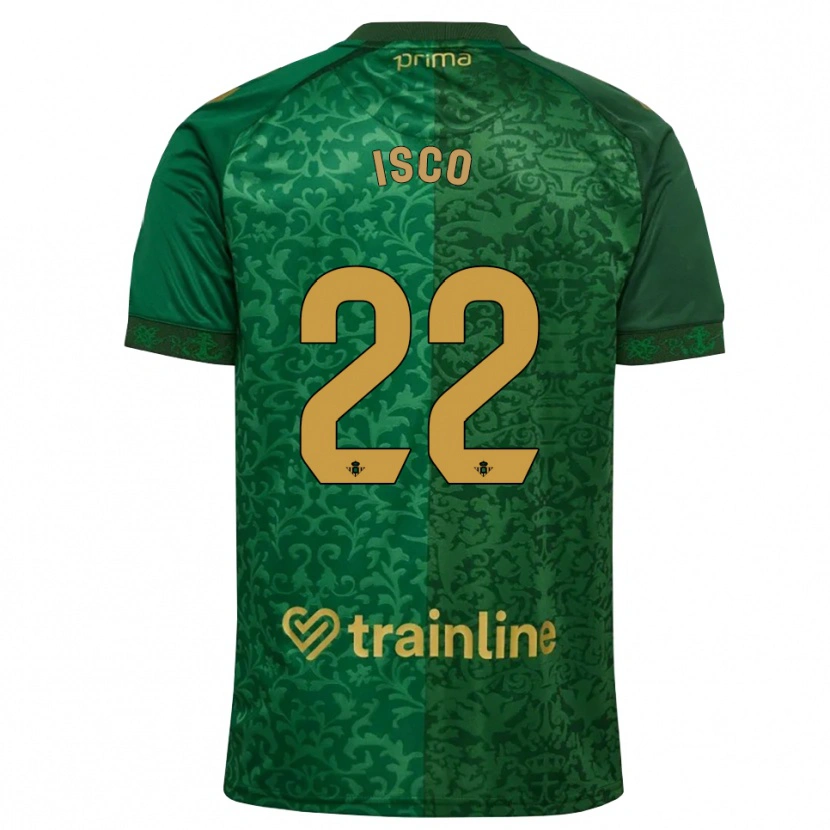 Danxen Kinder Isco #22 Waldgrün Dunkelgoldrute Auswärtstrikot Trikot 2026/27 T-Shirt Österreich