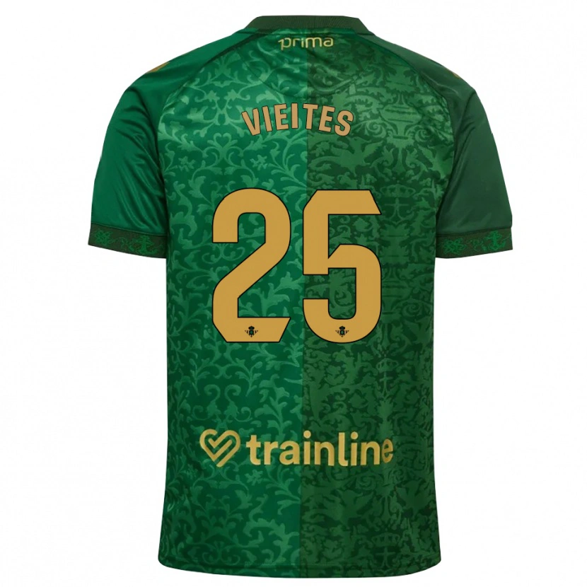 Danxen Kinder Fran Vieites #25 Waldgrün Dunkelgoldrute Auswärtstrikot Trikot 2026/27 T-Shirt Österreich