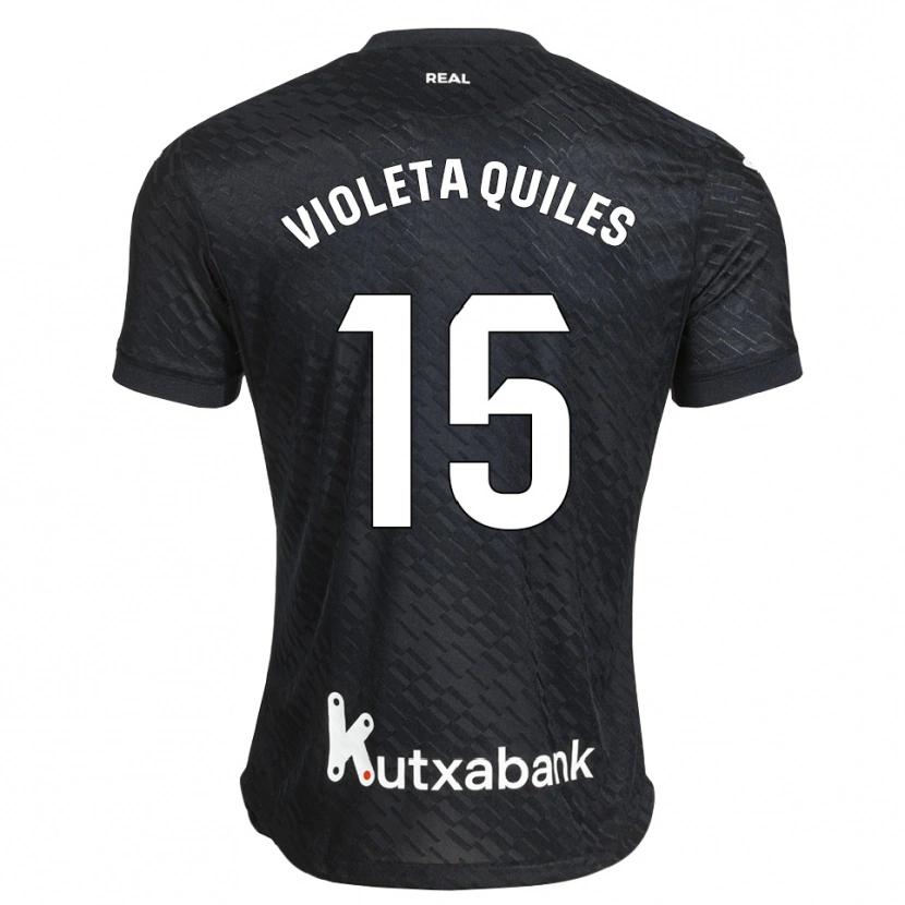 Danxen Kinder Violeta Quiles #15 Schwarz Weiß Auswärtstrikot Trikot 2026/27 T-Shirt Österreich