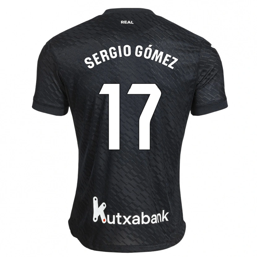 Danxen Kinder Sergio Gómez #17 Schwarz Weiß Auswärtstrikot Trikot 2026/27 T-Shirt Österreich