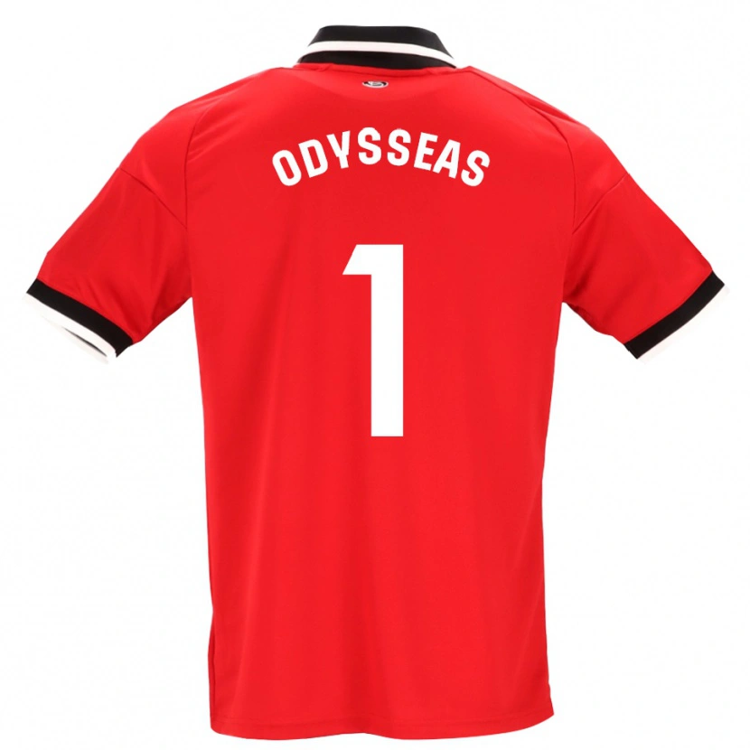 Danxen Kinder Odysseas Vlachodimos #1 Schwarz Weiß Rot Auswärtstrikot Trikot 2026/27 T-Shirt Österreich