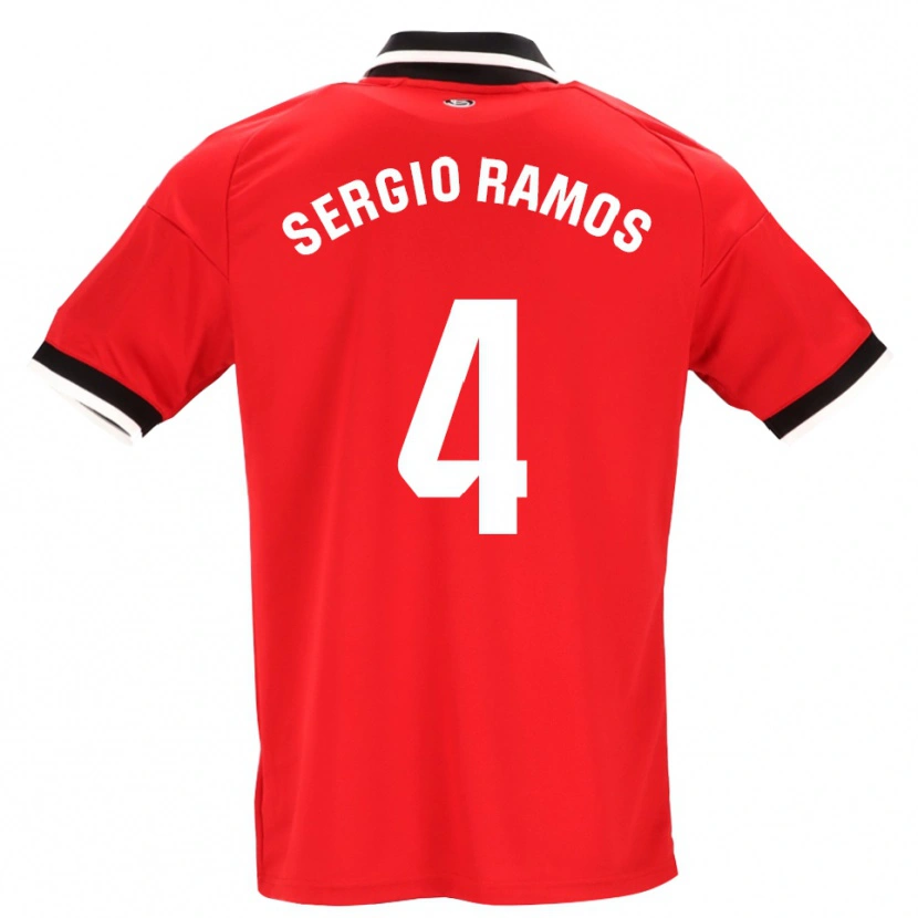 Danxen Kinder Sergio Ramos #4 Schwarz Weiß Rot Auswärtstrikot Trikot 2026/27 T-Shirt Österreich