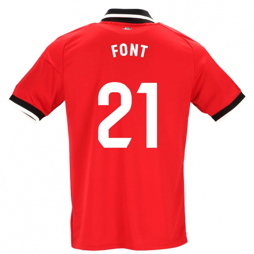Danxen Kinder Jan Font #21 Schwarz Weiß Rot Auswärtstrikot Trikot 2026/27 T-Shirt Österreich