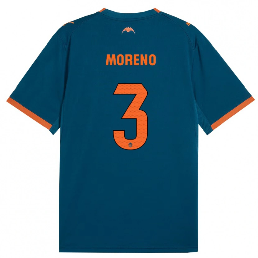 Danxen Kinder Diego Moreno #3 Stahlblau Orange Auswärtstrikot Trikot 2026/27 T-Shirt Österreich