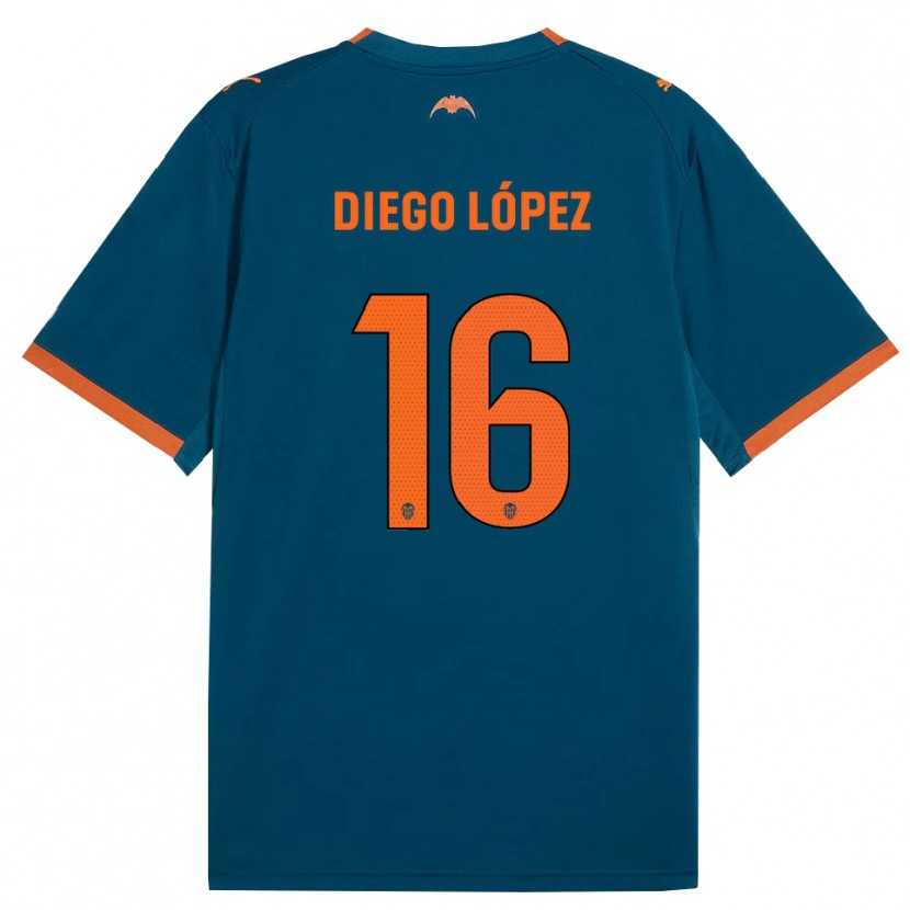 Danxen Kinder Diego López #16 Stahlblau Orange Auswärtstrikot Trikot 2026/27 T-Shirt Österreich