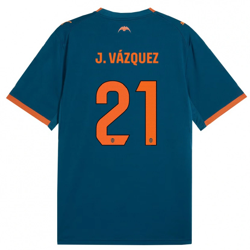 Danxen Kinder Jesús Vázquez #21 Stahlblau Orange Auswärtstrikot Trikot 2026/27 T-Shirt Österreich