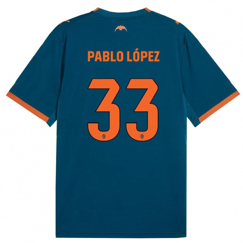 Danxen Kinder Pablo López #33 Stahlblau Orange Auswärtstrikot Trikot 2026/27 T-Shirt Österreich
