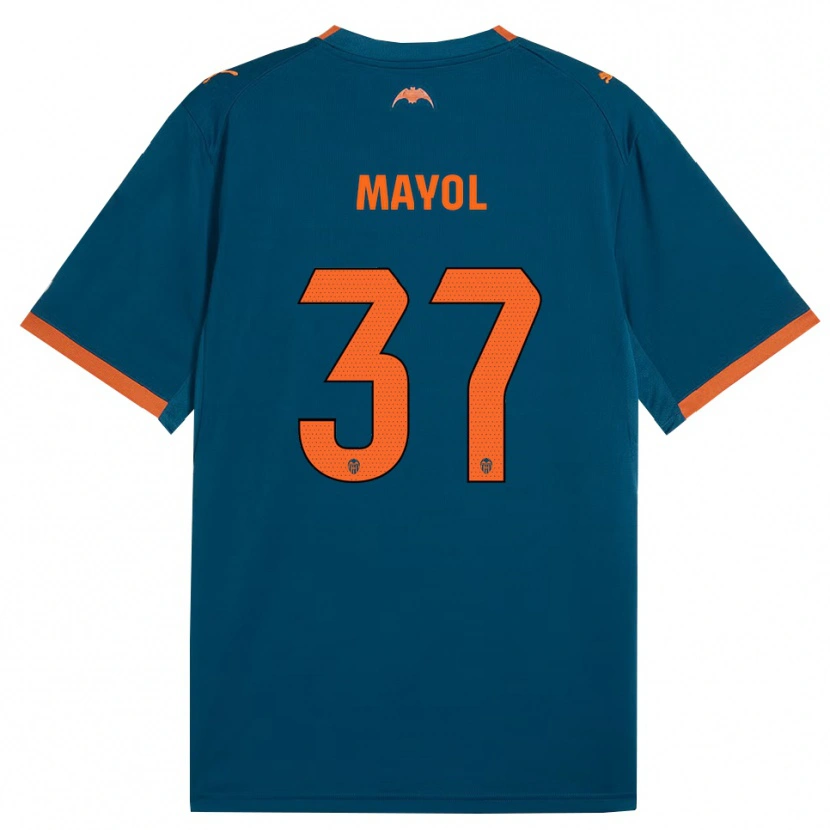 Danxen Kinder Aaron Mayol #37 Stahlblau Orange Auswärtstrikot Trikot 2026/27 T-Shirt Österreich