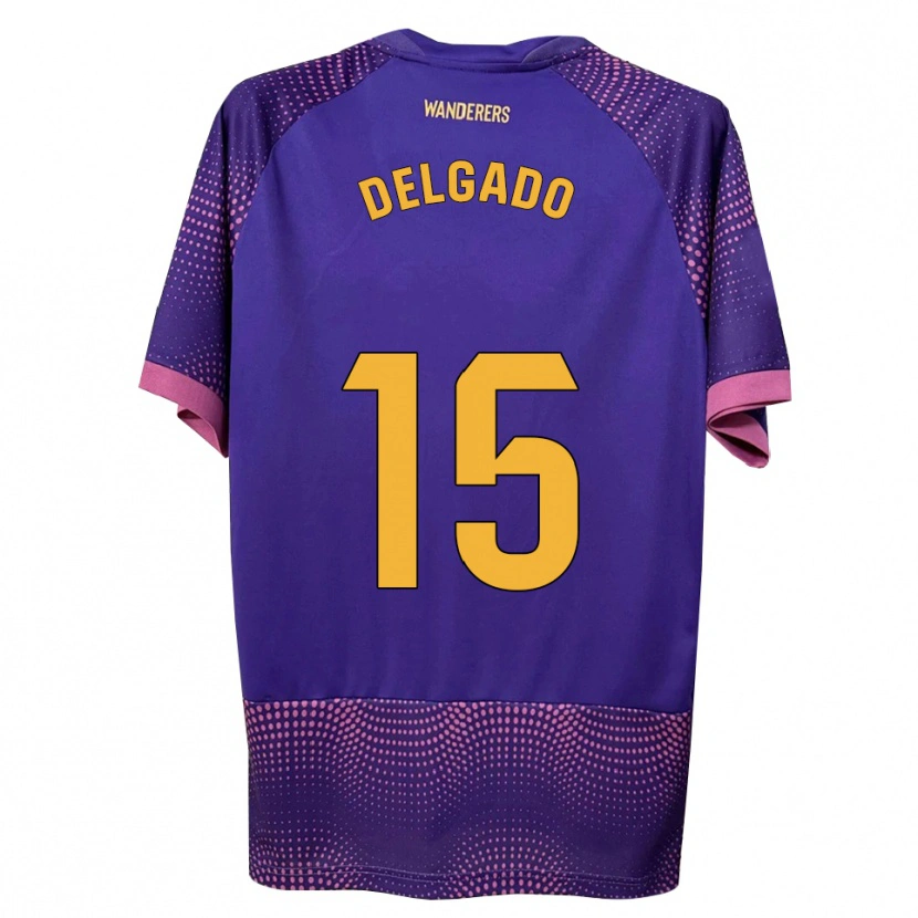 Danxen Kinder David Delgado #15 Lila Weiß Rosa Auswärtstrikot Trikot 2026/27 T-Shirt Österreich