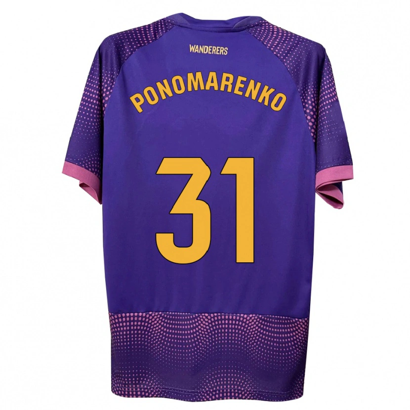 Danxen Kinder Borys Ponomarenko #31 Lila Weiß Rosa Auswärtstrikot Trikot 2026/27 T-Shirt Österreich