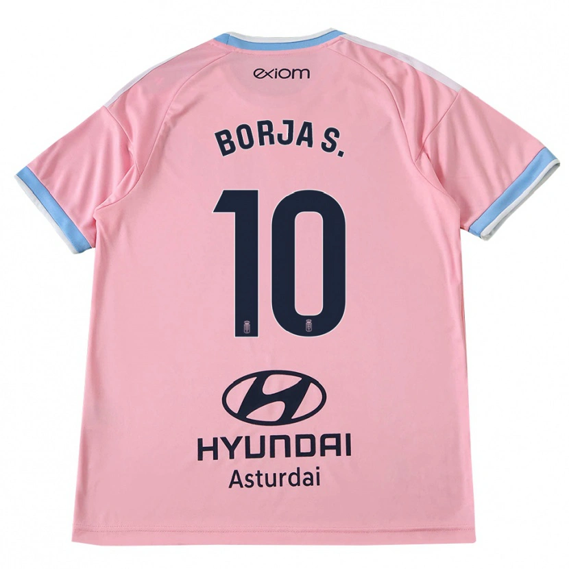 Danxen Kinder Borja Sánchez #10 Kornblumenblau Rosa Auswärtstrikot Trikot 2026/27 T-Shirt Österreich