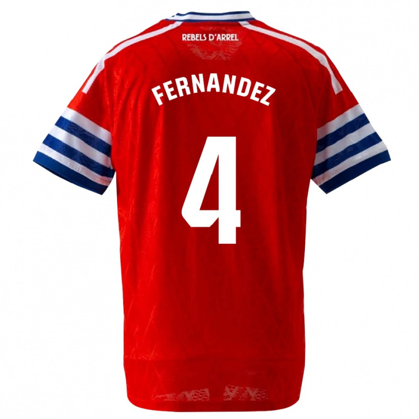Danxen Kinder Marcos Fernández #4 Königsblau Rot Auswärtstrikot Trikot 2026/27 T-Shirt Österreich