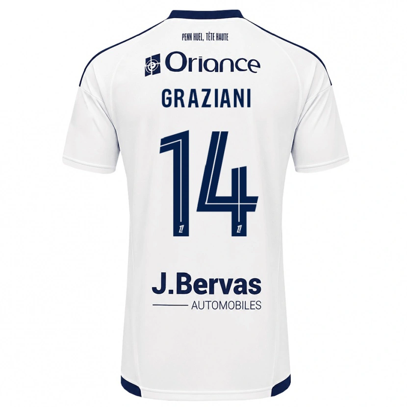 Danxen Kinder Kelyan Graziani #14 Marineweiß Auswärtstrikot Trikot 2026/27 T-Shirt Österreich