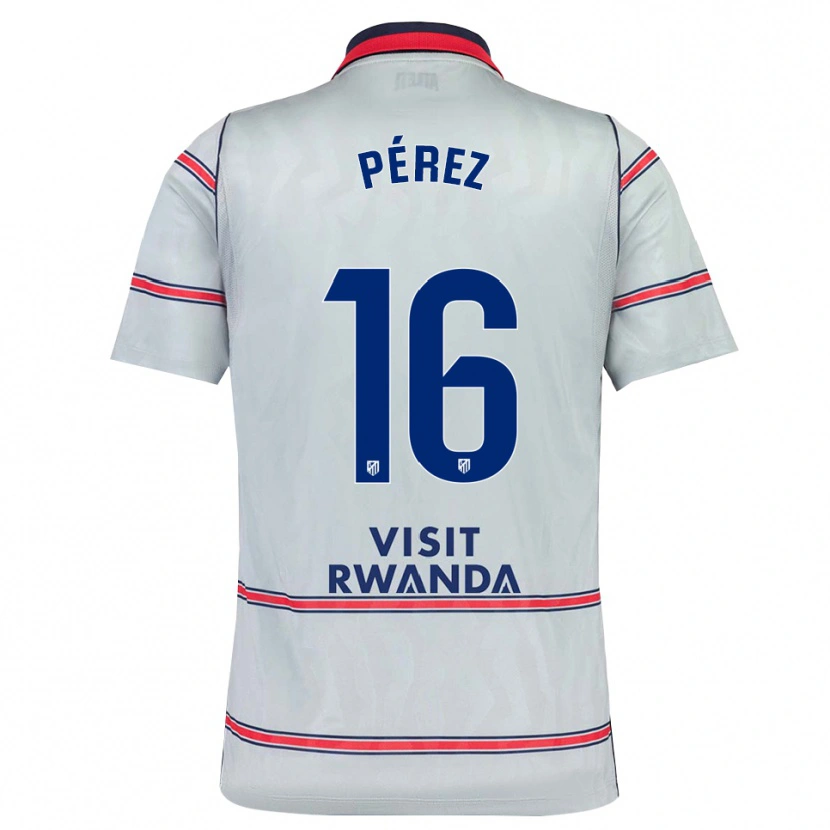 Danxen Kinder Dani Pérez #16 Grau Rot Marineblau Ausweichtrikot Trikot 2026/27 T-Shirt Österreich