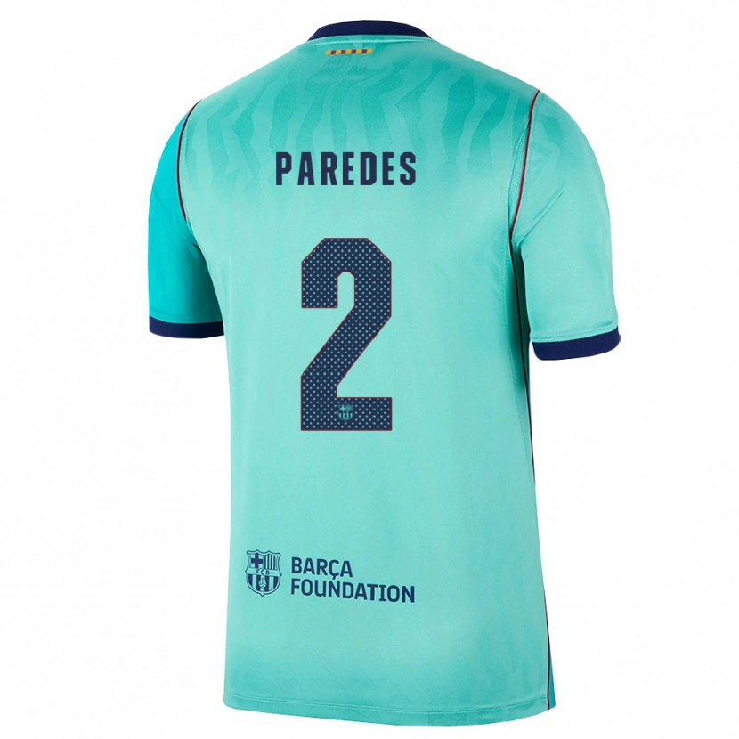 Danxen Kinder Irene Paredes #2 Aqua Dunkeltürkis Königsblau Ausweichtrikot Trikot 2026/27 T-Shirt Österreich
