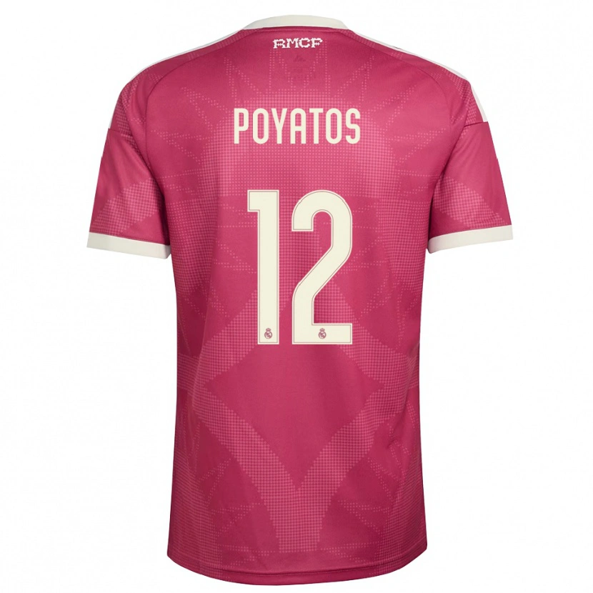 Danxen Kinder Marco Poyatos #12 Blassviolett Rot Weiß Ausweichtrikot Trikot 2026/27 T-Shirt Österreich
